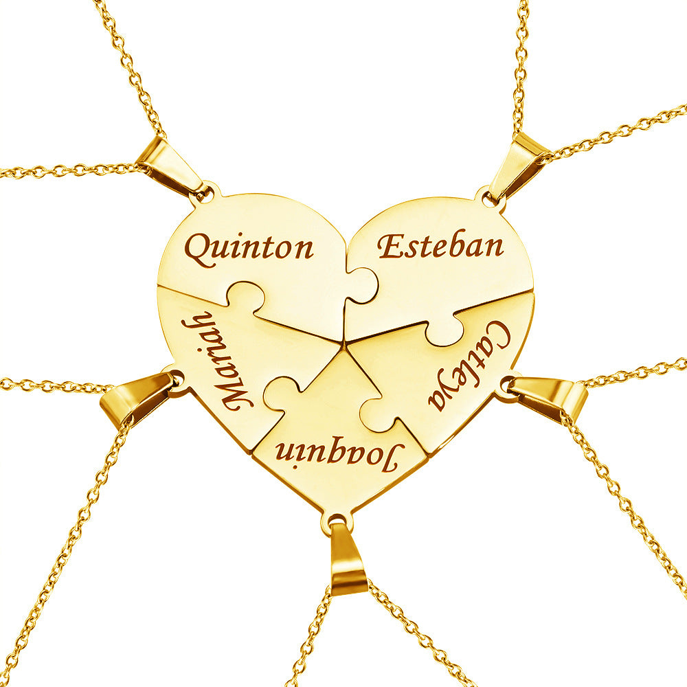 Gepersonaliseerde Hartvormige Puzzelketting