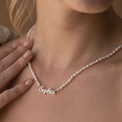 Gepersonaliseerde parelketting met naam