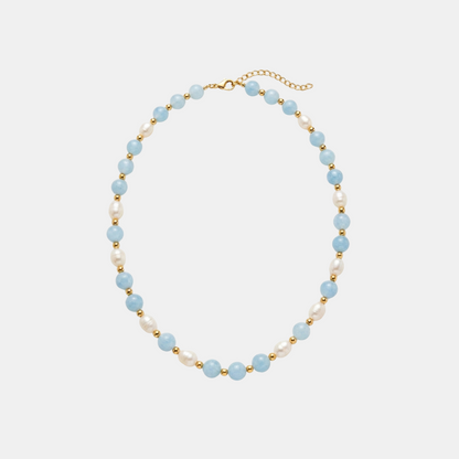 Aquamarijn Parel Ketting