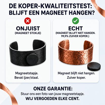 Handgemaakte beker van gehamerd koper met een gevlochten oor