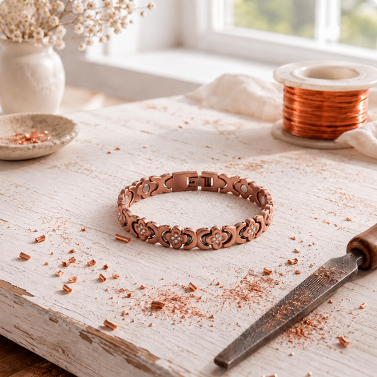 Koperen armband „Eeuwig klavertje“