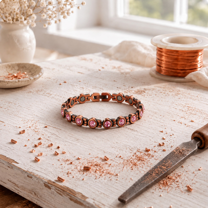 Armband aus Kupfer und Kristallen von Roselle