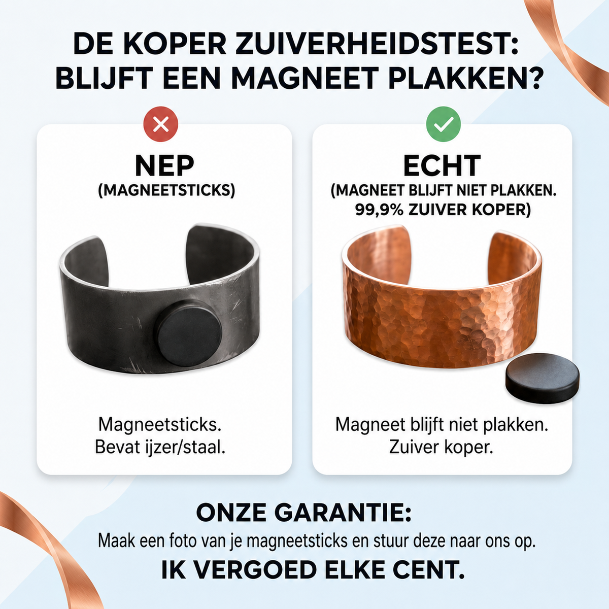 Armband van gehamerd koper