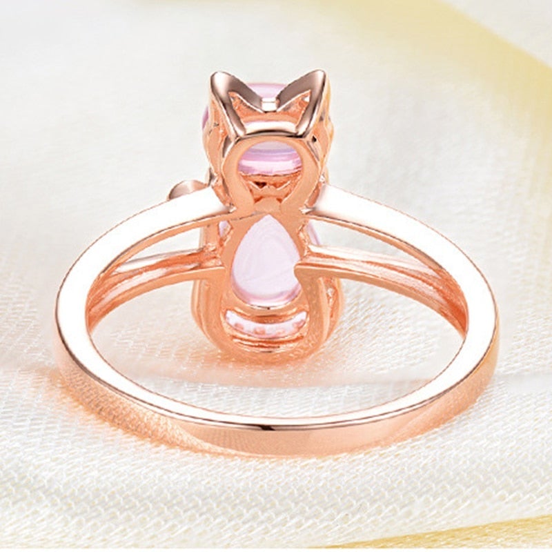 Kat ring in roségoud