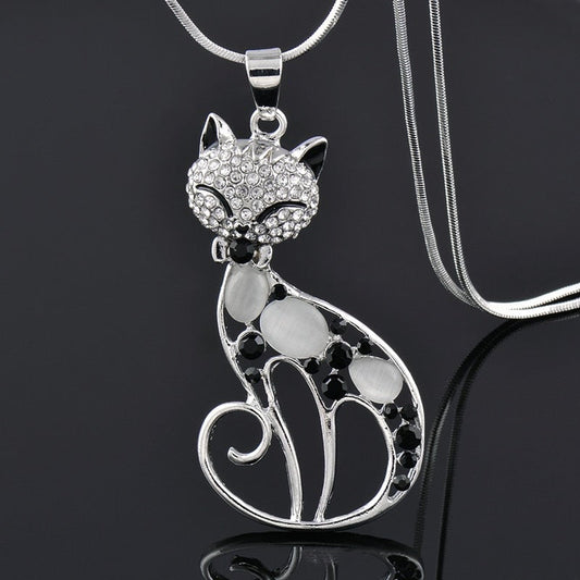 Cats of Love-halsketting in sterlingzilver met gezette zirkonia