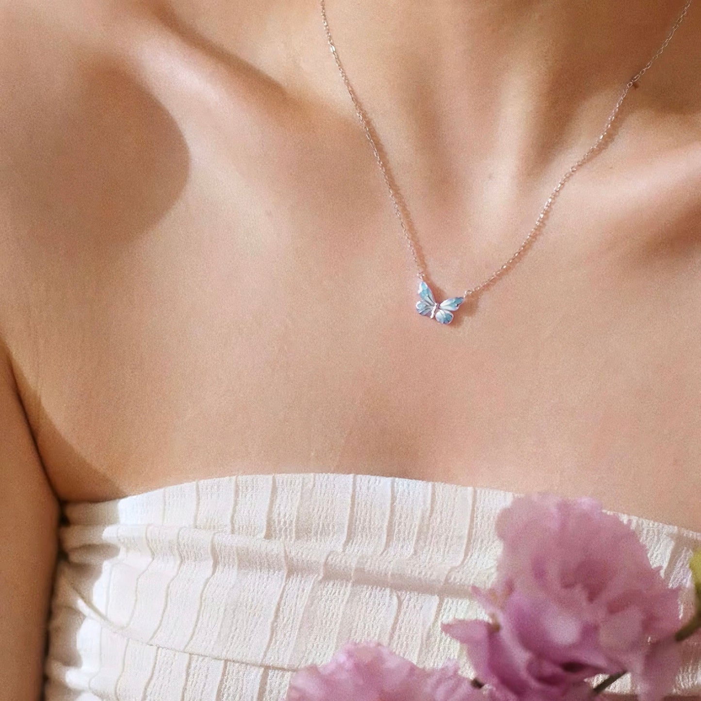 Ketting Vlinder - Blauw