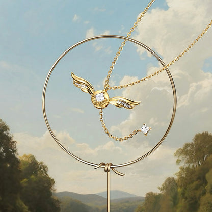 Gouden Vleugels Sprankelende Lariat Ketting
