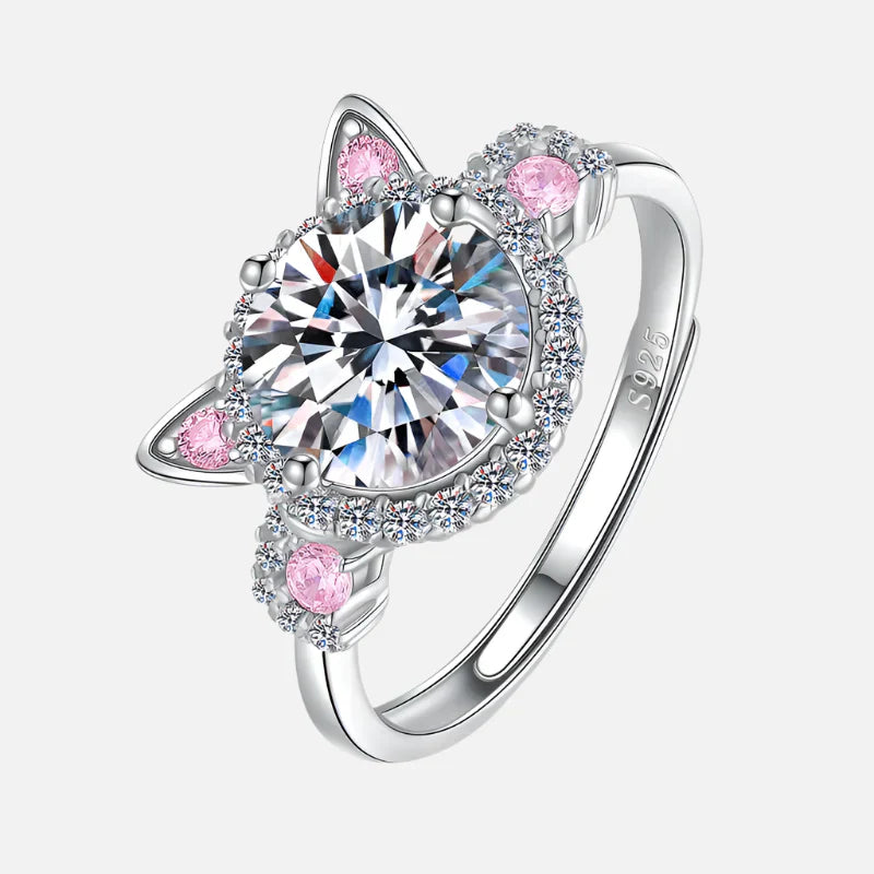 Verstelbare kattenoorring met zirkonia