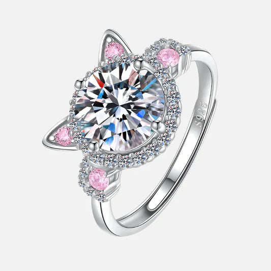 Verstelbare kattenoorring met zirkonia