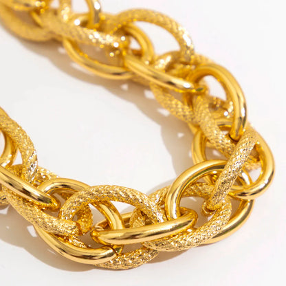 Set van Armband en Ketting met Dubbele Gevlochten Chunky Ketting