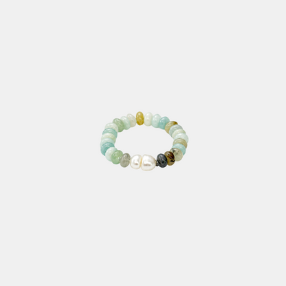 Turquoise Kralen Parel Ring