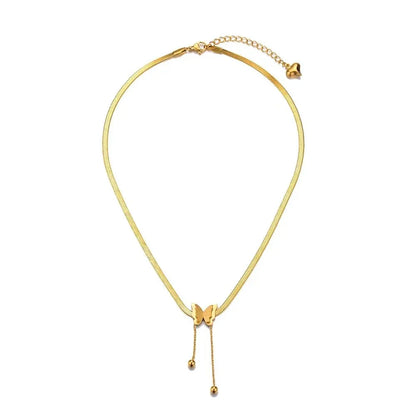 Delicate Vlinder Hanger Ketting met Visgraat