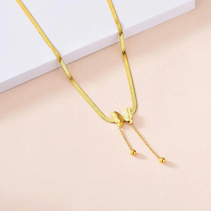 Delicate Vlinder Hanger Ketting met Visgraat