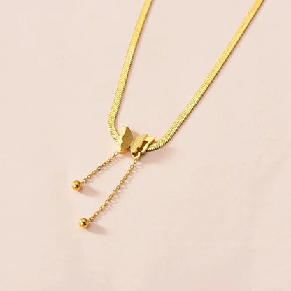 Delicate Vlinder Hanger Ketting met Visgraat