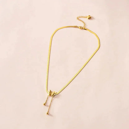 Delicate Vlinder Hanger Ketting met Visgraat