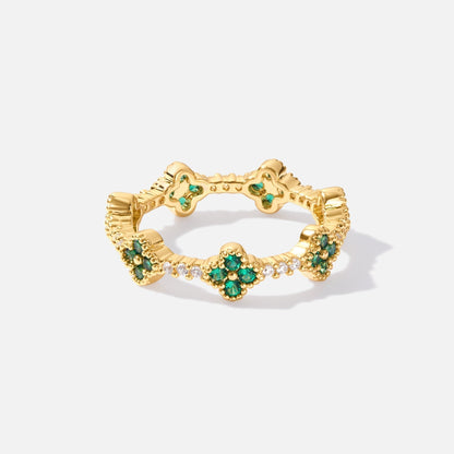 Geluk – Klaver Kristallen Ring