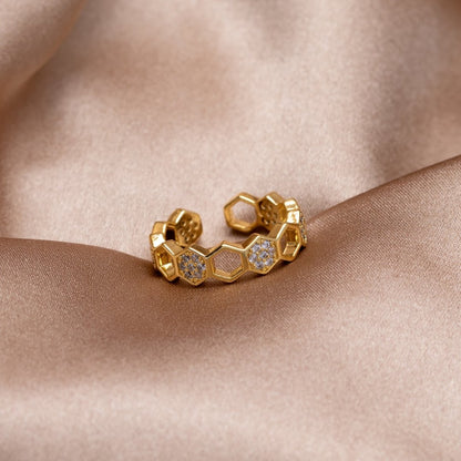 Bij – Goud & Kristal Ring
