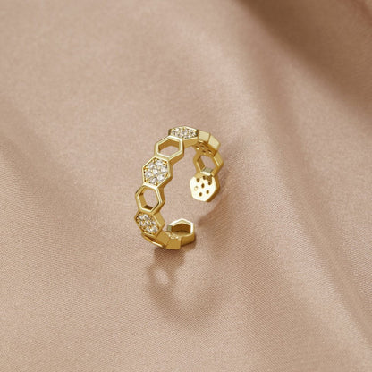Bij – Goud & Kristal Ring