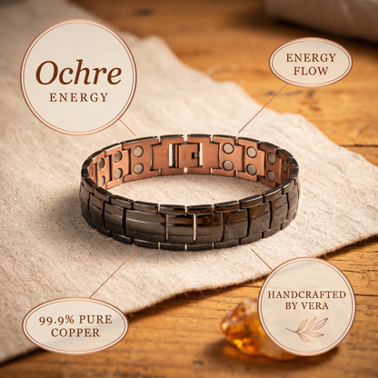 Okerkleurige koperen armband voor heren