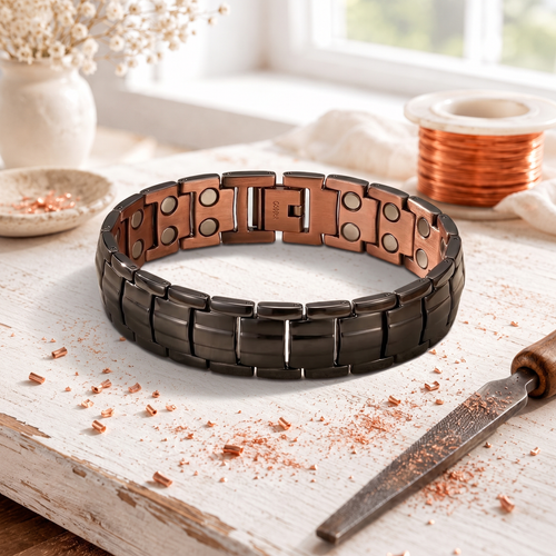 Obsidian Heren Koper Armband
