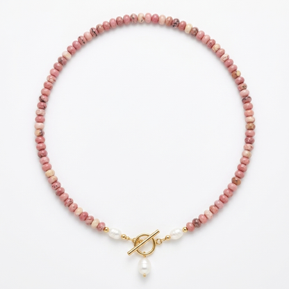 Rhodoniet Kralen Parel Ketting