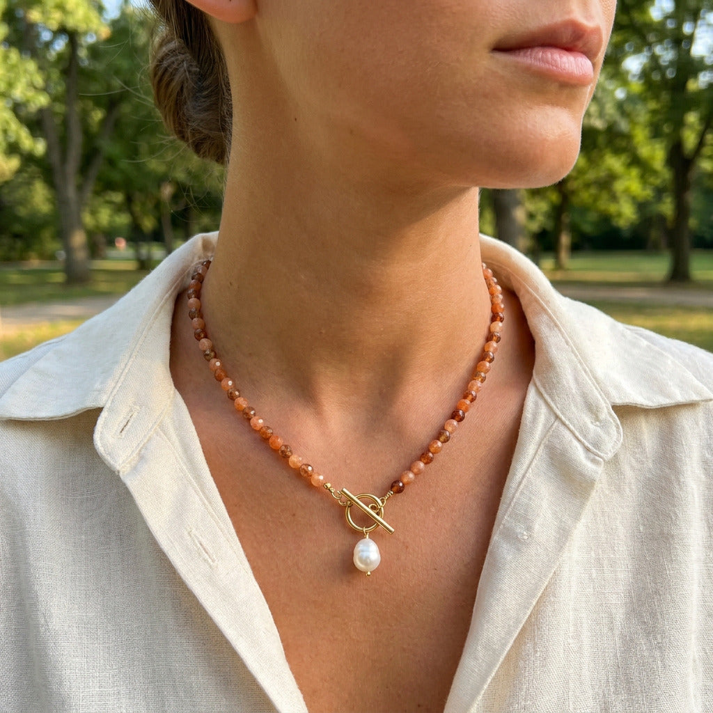 Kaneel Natuursteen Ketting