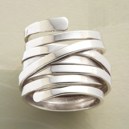 Bliss – Vintage Dikke-Laags Zilveren Ring