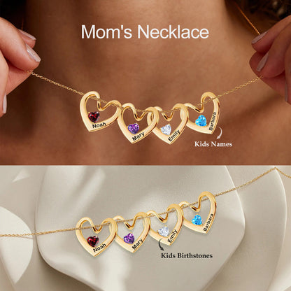Gepersonaliseerde Hart Naam Geboortesteen Ketting
