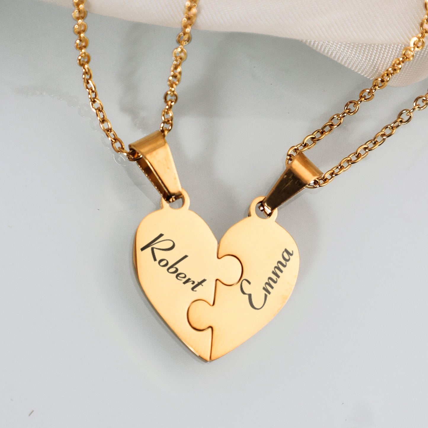 Gepersonaliseerde Hartvormige Puzzelketting