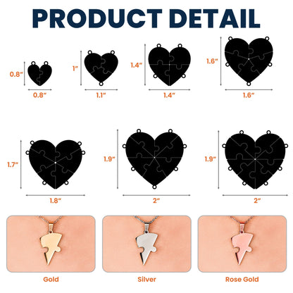 Gepersonaliseerde Hartvormige Puzzelketting