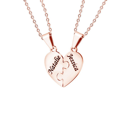 Gepersonaliseerde Hartvormige Puzzelketting