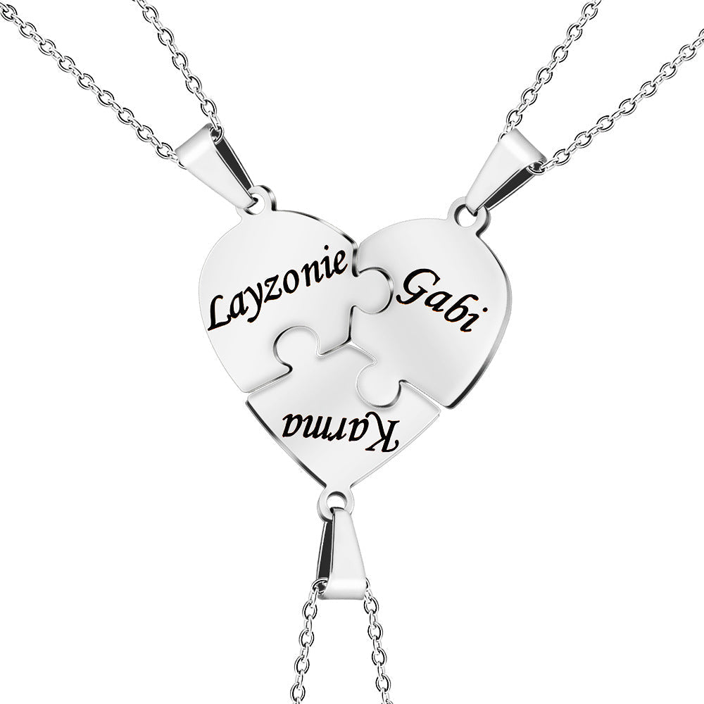 Gepersonaliseerde Hartvormige Puzzelketting