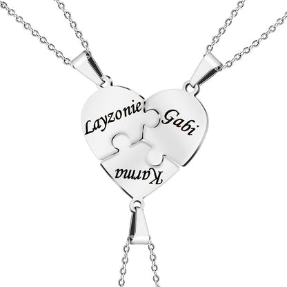 Gepersonaliseerde Hartvormige Puzzelketting
