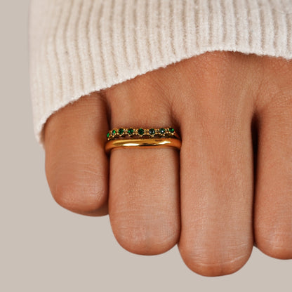 Mary – Smaragdgroene gelaagde ring