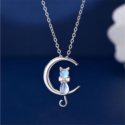 Maansteen Halve Maan Kattenketting