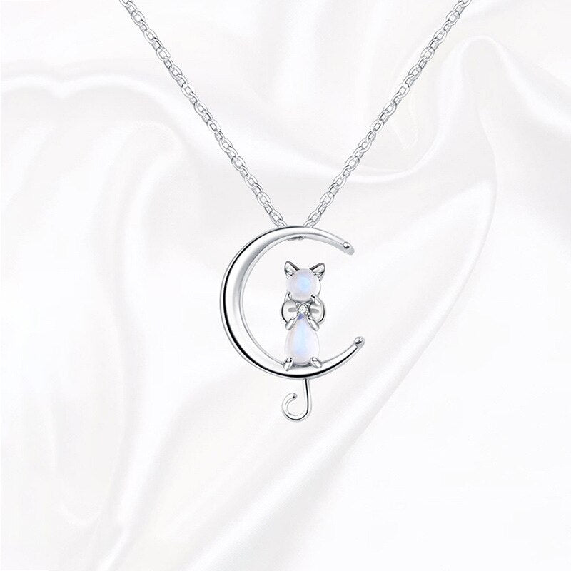 Maansteen Halve Maan Kattenketting