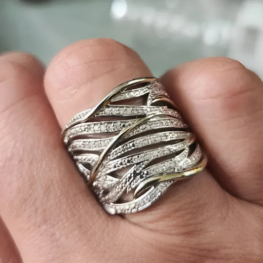 Elegante Meerlaagse Gedraaide Ring