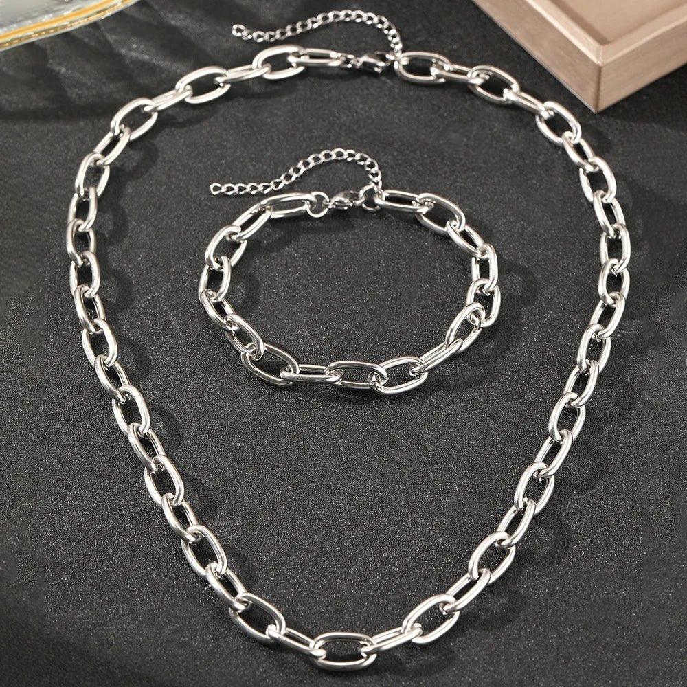 Set van Ketting en Armband met Eenvoudige Clip