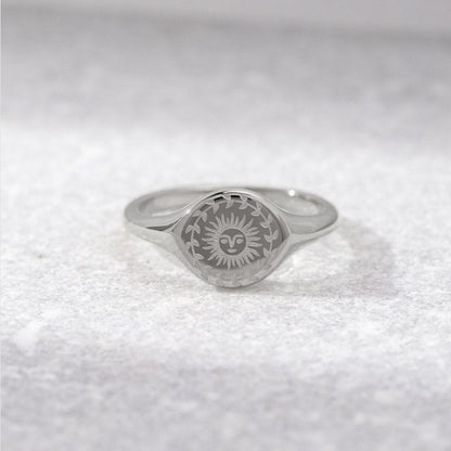 Zomerzonnewende zilveren ring